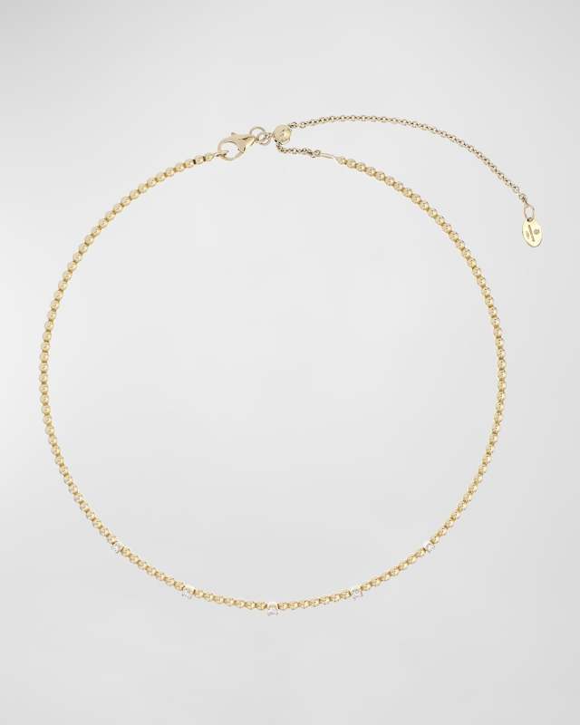 18K Yellow Gold Necklace with Diamonds