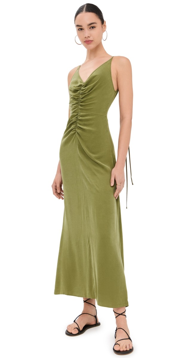St. Agni Gathered Tie Dress Olive