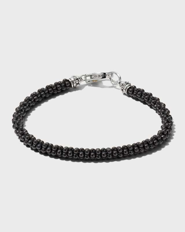 Ceramic Black Caviar Beaded Bracelet, Size Medium