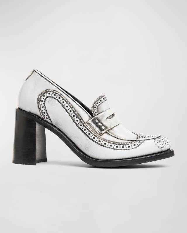 Mrs. Sophia Wing-Tip Penny Loafers