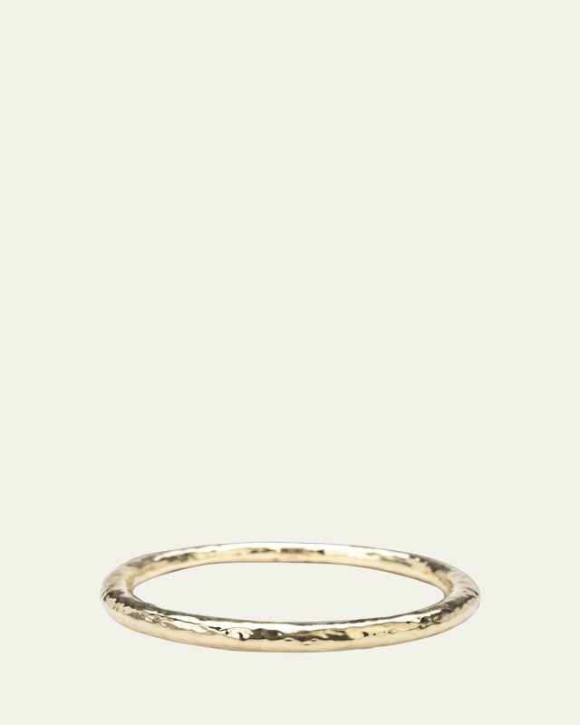 Large Hammered Bangle in 18K Gol