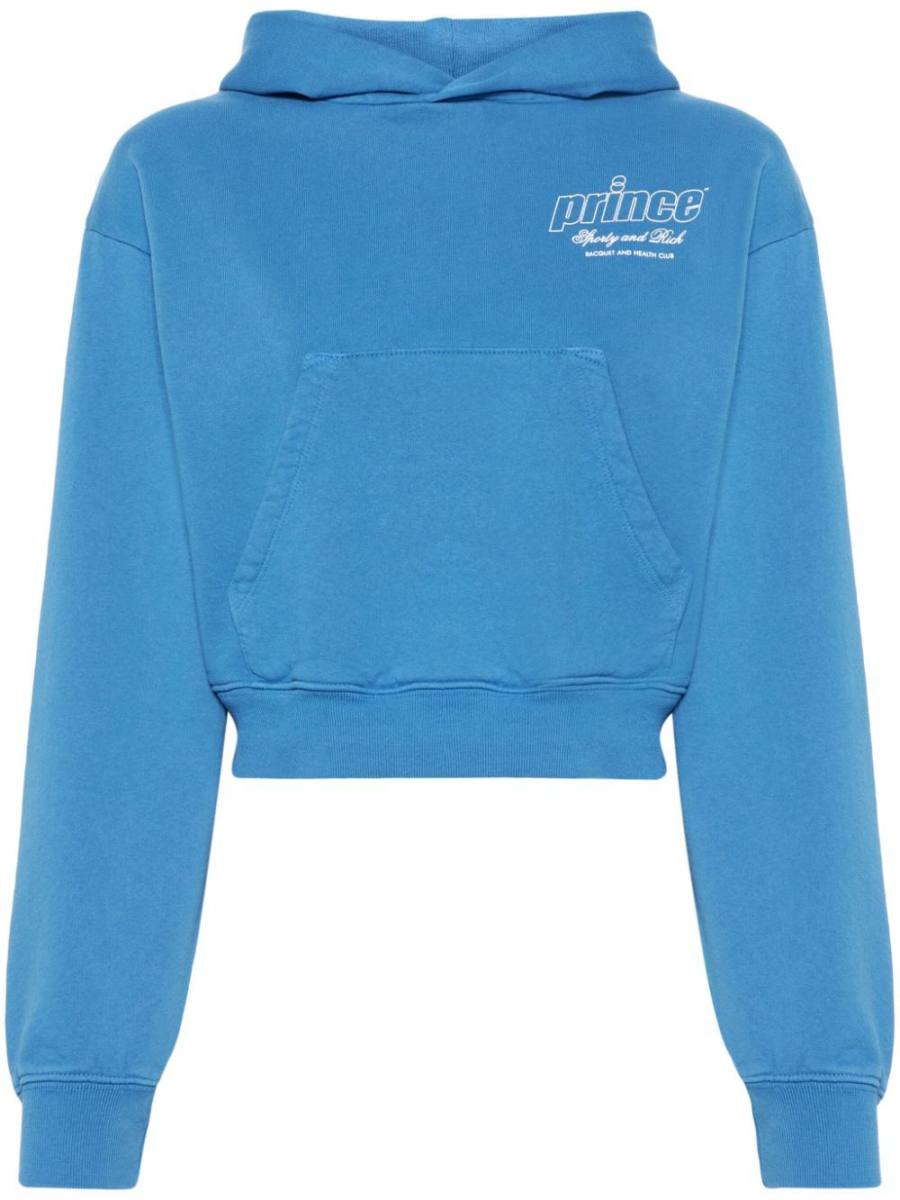 logo-printed cropped hoodie