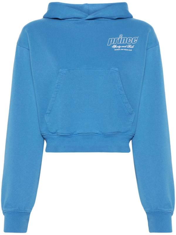 logo-printed cropped hoodie