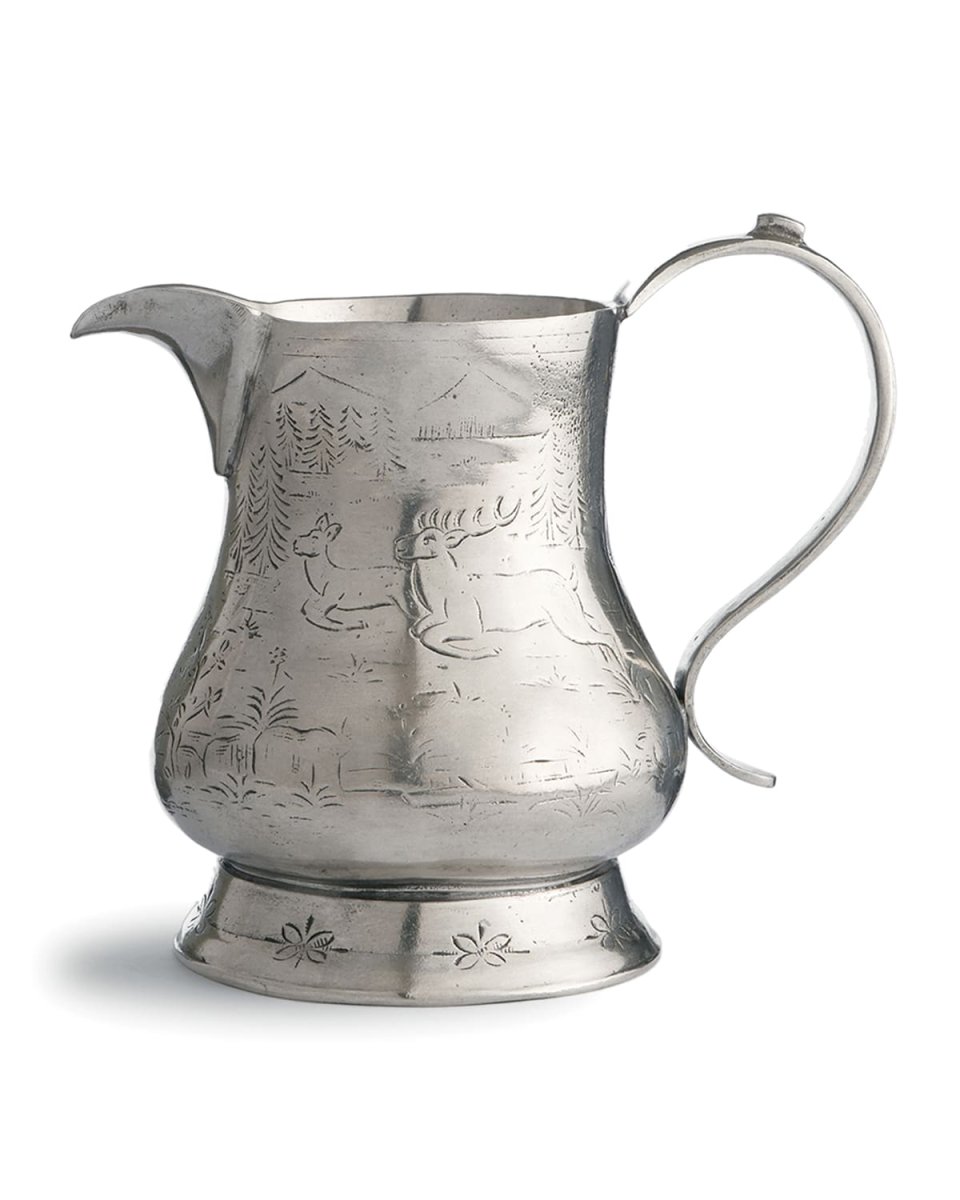 Vintage Pitcher with Deer Pattern
