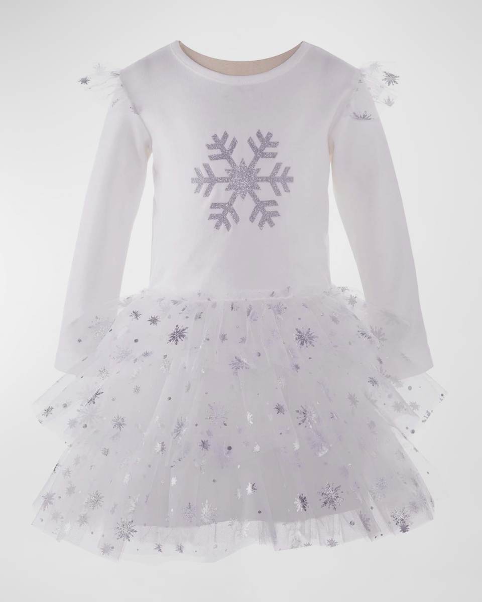 Girl's Embellished Snowflake Tutu Dress, Size 6M-24