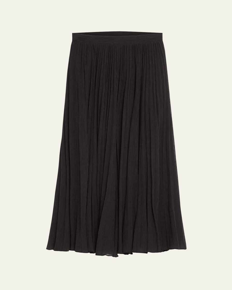 Crinkled Plisse Maxi Skirt