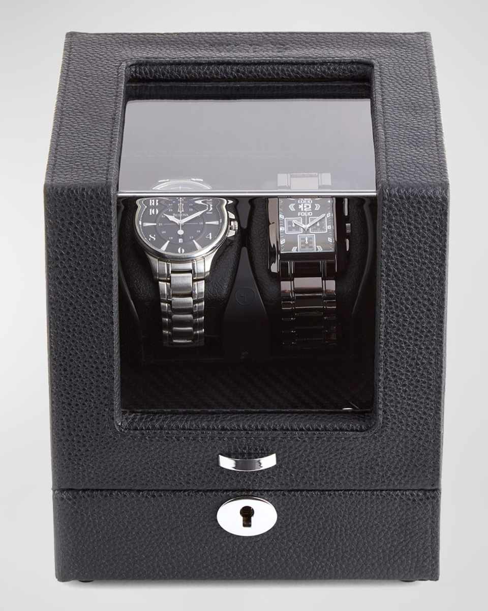 Personalized Leather Double Watch Winder