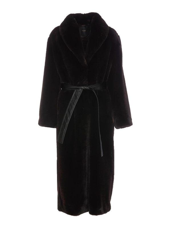 Pinko Manteau Court - Marron