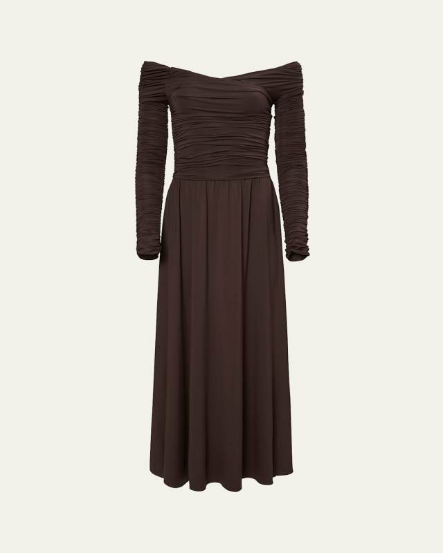 Charlotte Ruched Off-Shoulder Dress