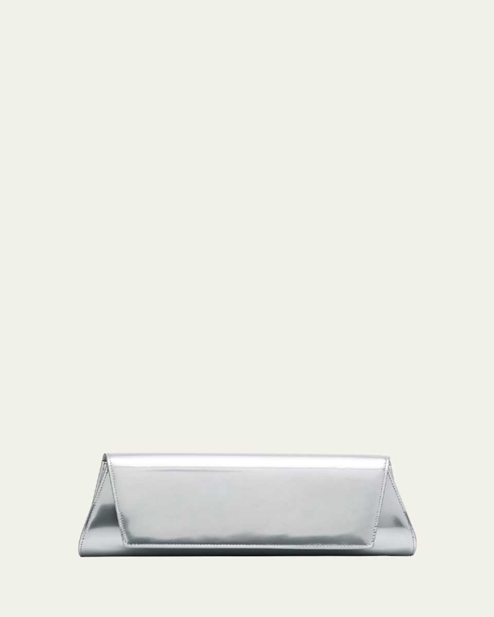Anouk Small Metallic Leather Clutch Bag