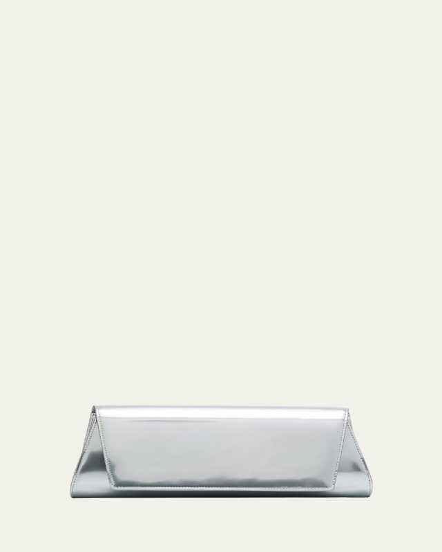 Anouk Small Metallic Leather Clutch Bag