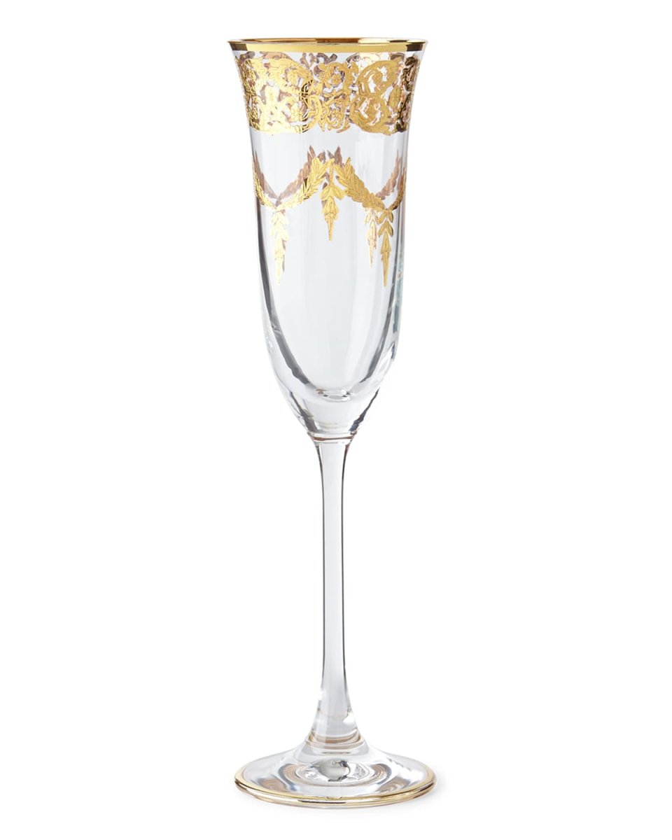 Gold-Finish Flutes, Set of 4