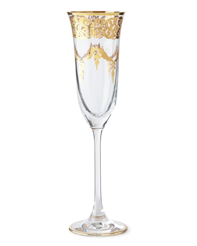 Gold-Finish Flutes, Set of 4