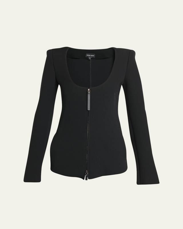 Double-Jersey Virgin Wool Zip Jacket