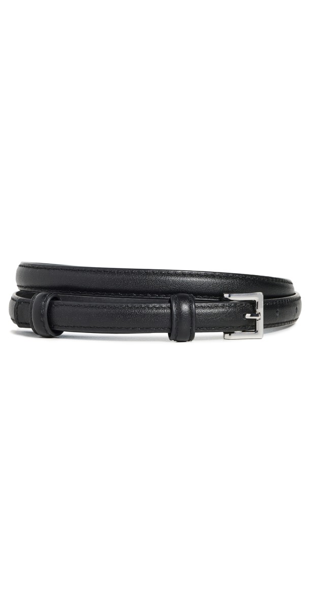 SHASHI Mia Skinny Belt Black/Silver