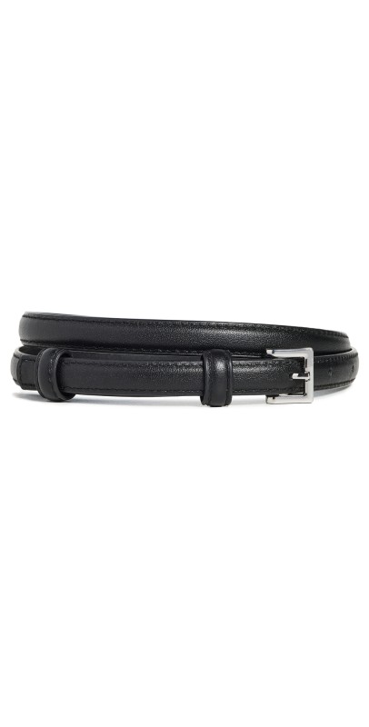 SHASHI Mia Skinny Belt Black/Silver