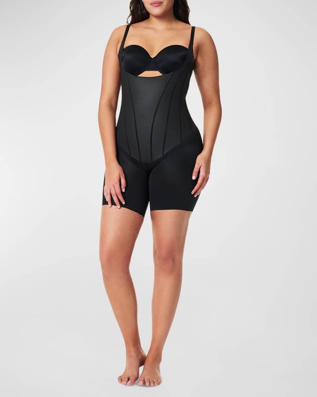 Super Sculpt Open-Bust Mid-Thigh Bodysuit