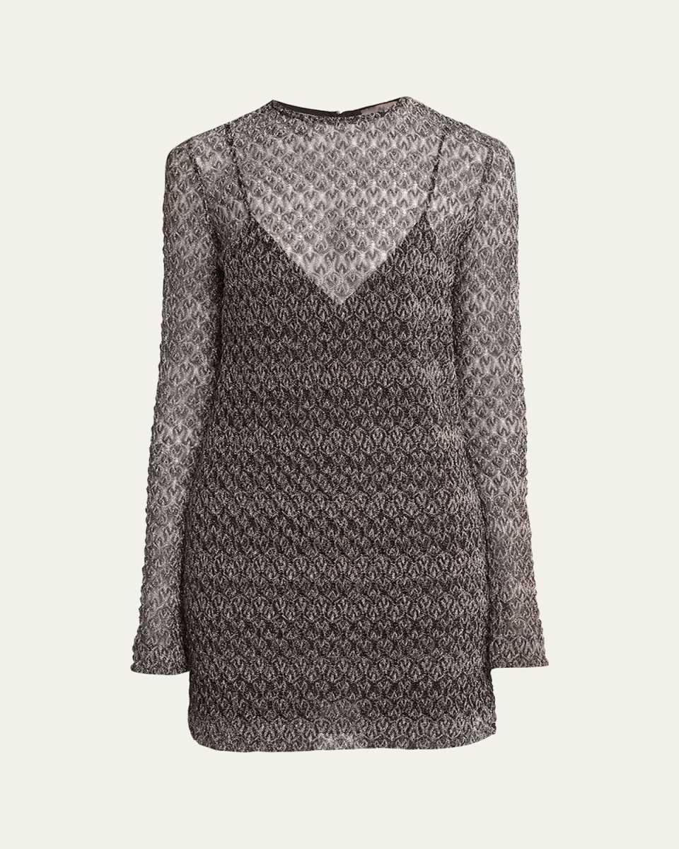 Sheer Knit Short Dress