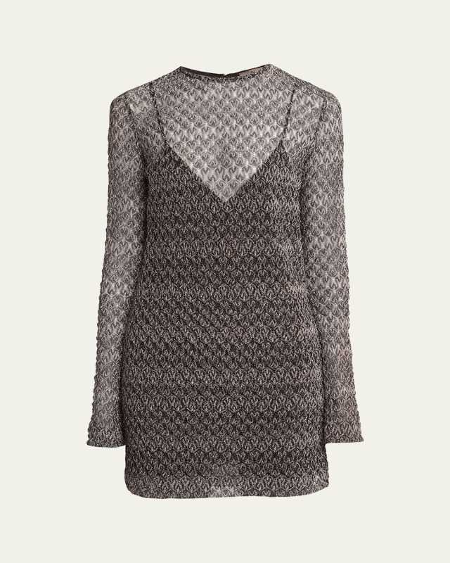Sheer Knit Short Dress