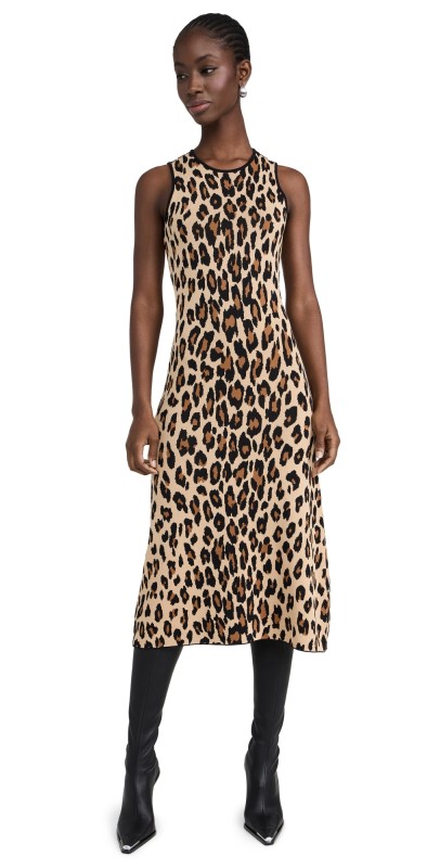 SIMONMILLER Axon Sleeveless Knit Dress Cheetah
