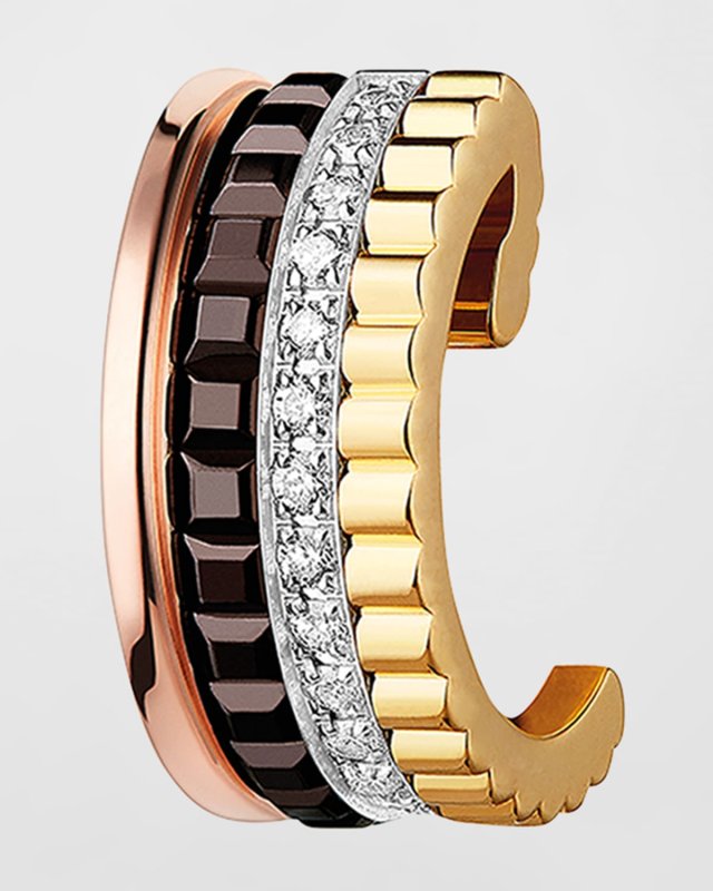 Quatre Classique 18K Gold Brown PVD & Diamond Single Clip Earring