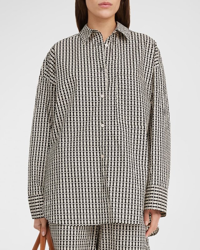 Derris Oversized Monogram-Print Shirt