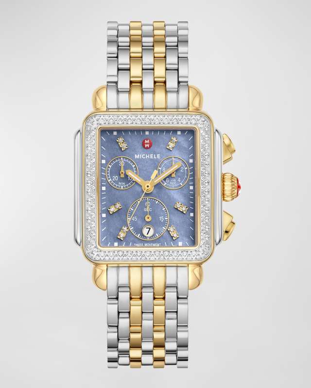 Deco Diamond Blue Dusk Mother of Pearl Watch