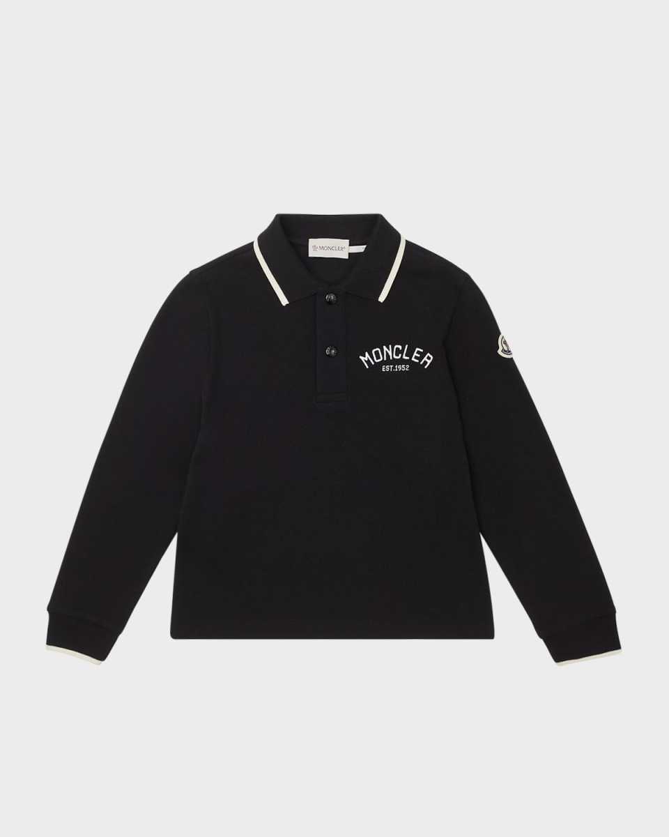 Boy's Embroidered Logo-Print Polo Shirt, Size 8-14