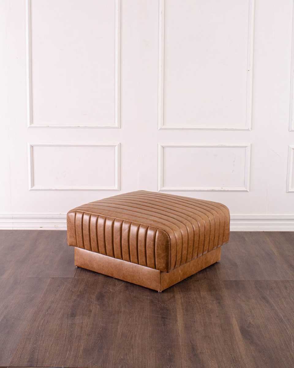Todd Leather Ottoman