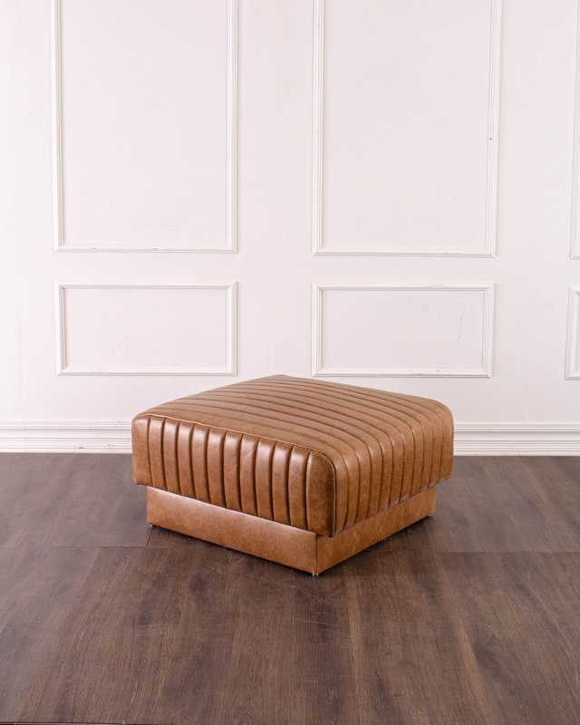 Todd Leather Ottoman