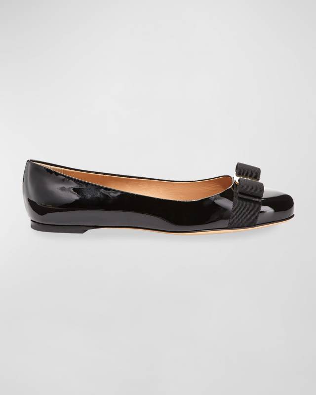 Varina Patent Leather Bow Ballerina Flats