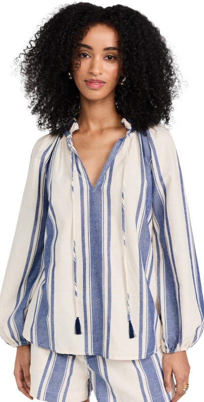 Natalieartin Collection Penny Blouse French Stripe Blue