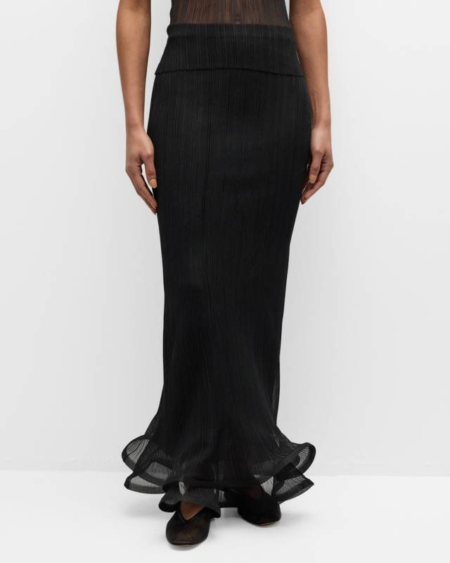 Kelso Ruffled Plisse Maxi Skirt