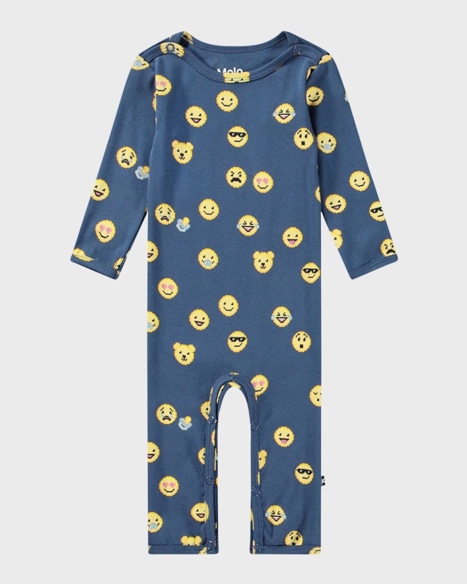 Boy's Fenez Emoticon-Inspired Coverall, Size 3M-12