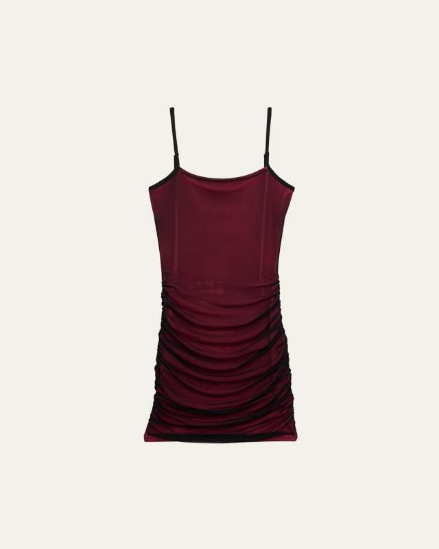 Girl's Abby Ruched Mesh Dress, Size S-