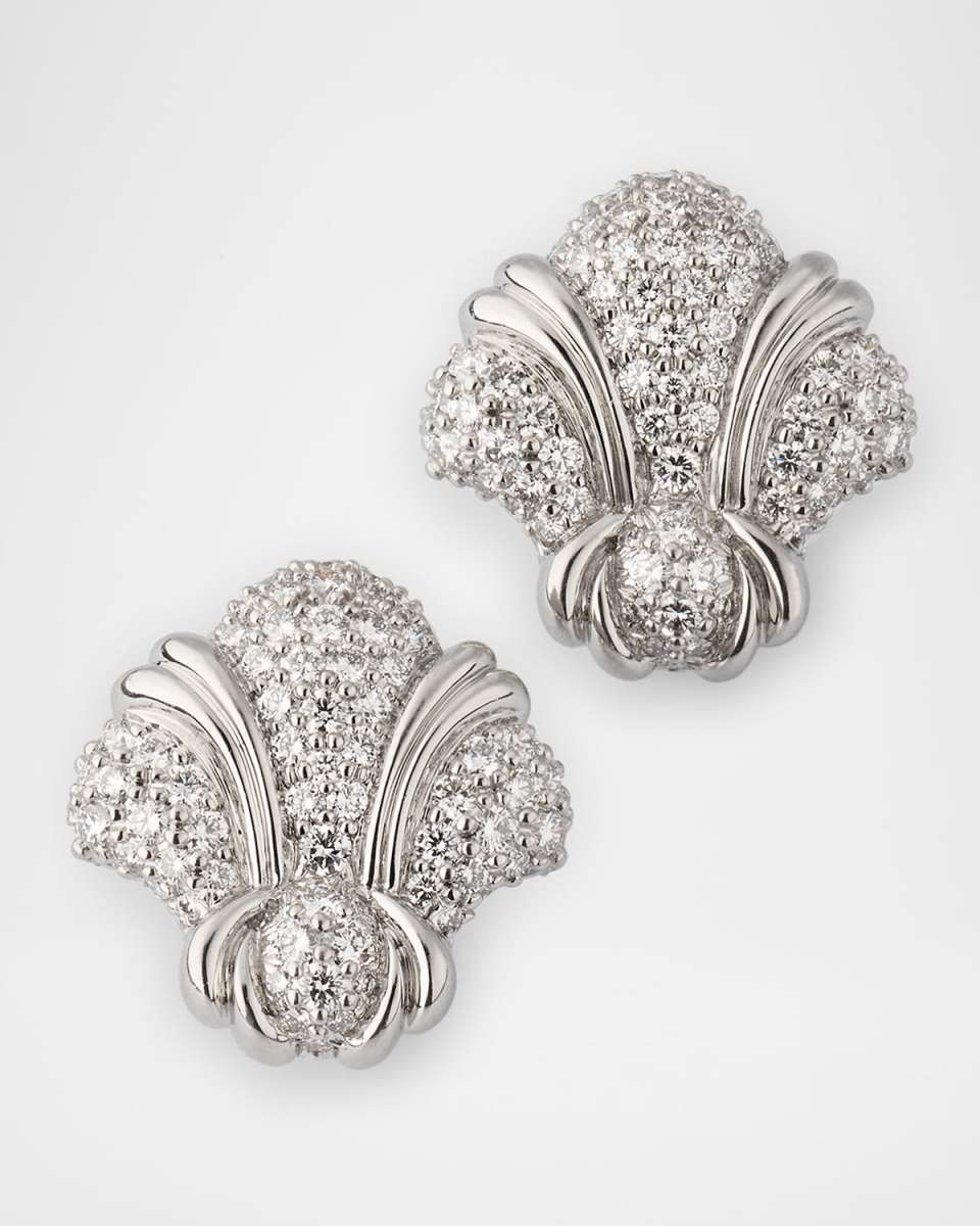 Estate 18K White Gold and Platinum Clip-On Diamond Earrings