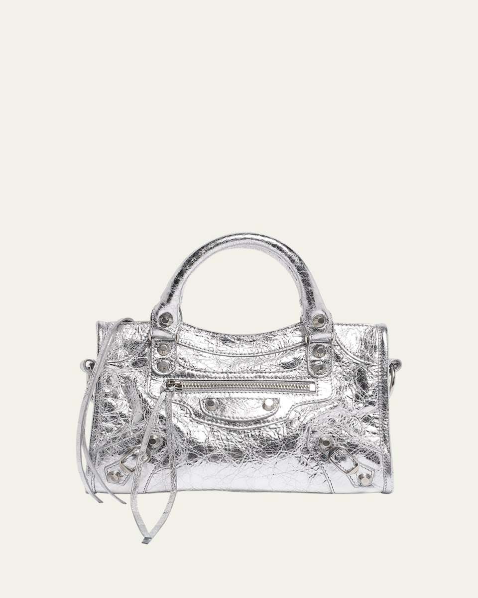 Le City Mini Metallic Leather Top-Handle Bag