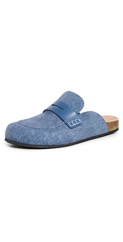 JW Anderson Velvet Mule Loafers Medium Blue