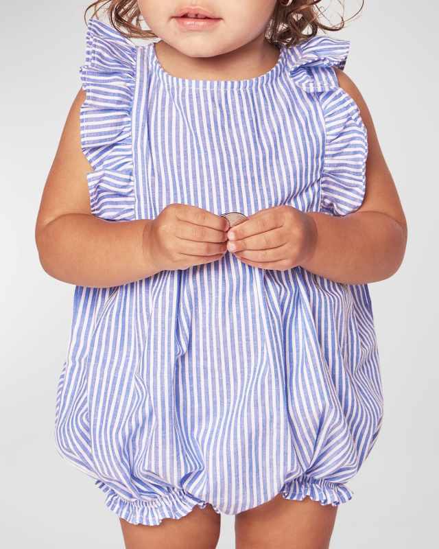 Kid's Printed Ruffled Bubble Romper, Size 0M-24M
