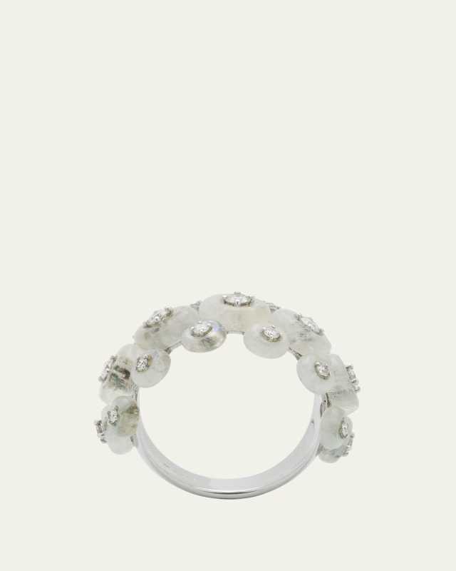 Diamond Surrounding Triple Ring in 18k White Gold