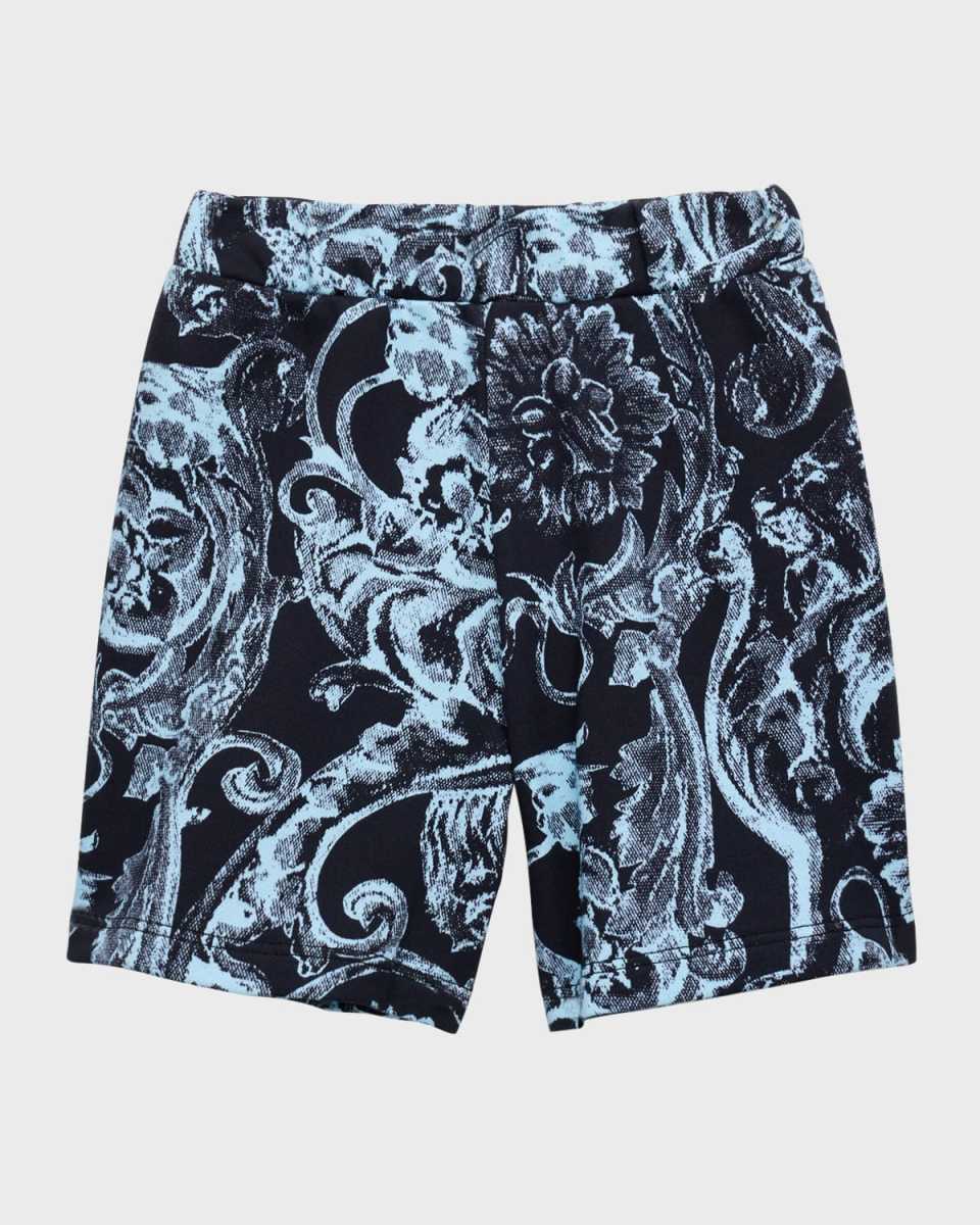 Boy's Barocco Silk Fleece Shorts, Size 4-