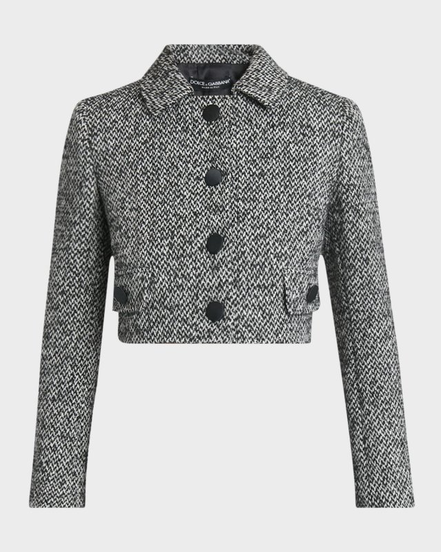 Wool Tweed Cropped Jacket