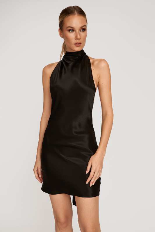 Penny Backless Satin Mini Dress