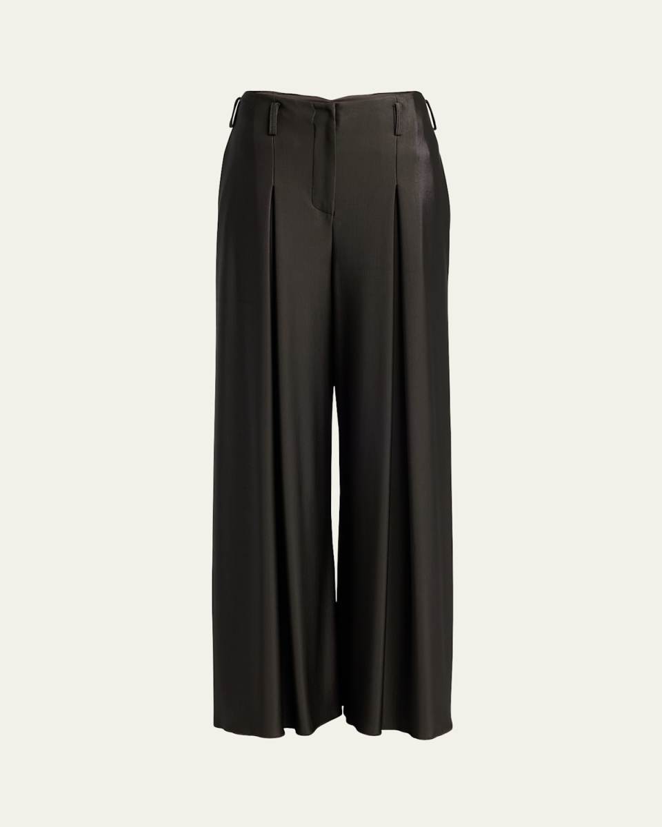Double Jersey Flowy Pleated Trousers