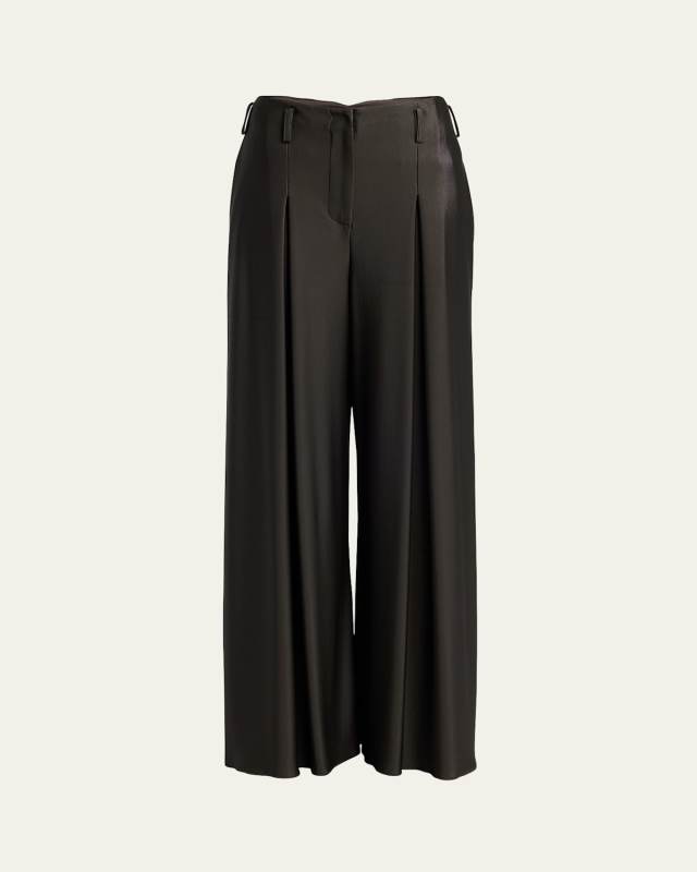 Double Jersey Flowy Pleated Trousers