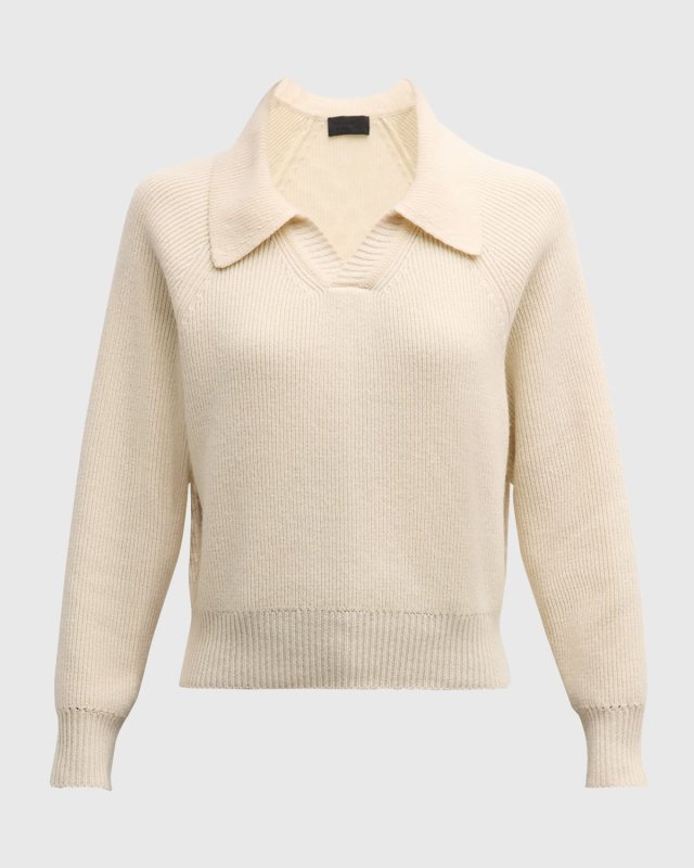 Selena Long-Sleeve Polo Sweater
