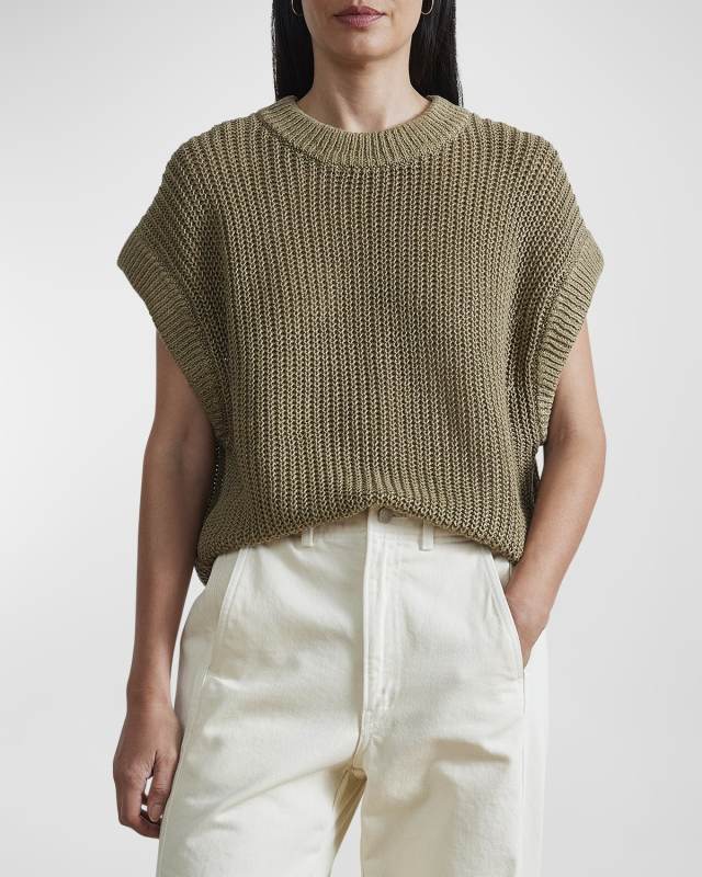 Oliva Striped Cap-Sleeve Vest