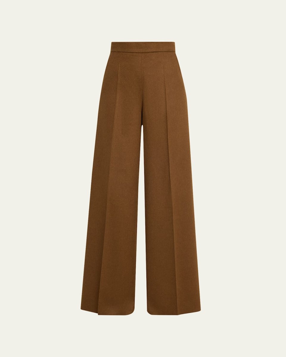 Axe Long Wide Leg Wool Trousers