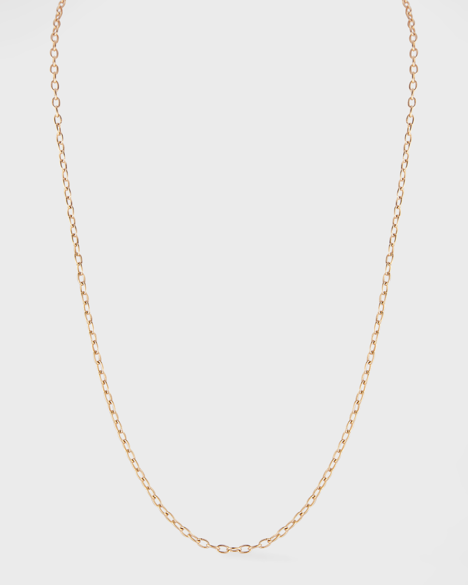 18K Rose Gold Chain Necklace, 32"L