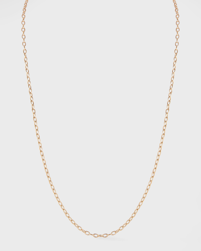18K Rose Gold Chain Necklace, 32"L